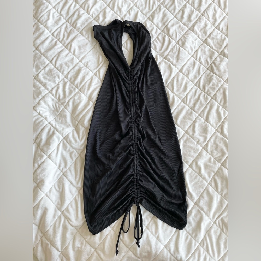 Sleeveless Bodycon Ruched Side Drawstring Mini Dress - Picture 5 of 6